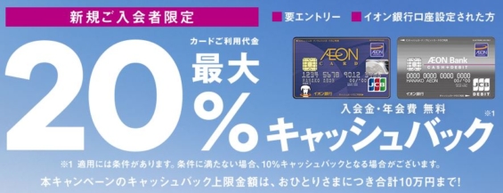 イオンカード20%還元