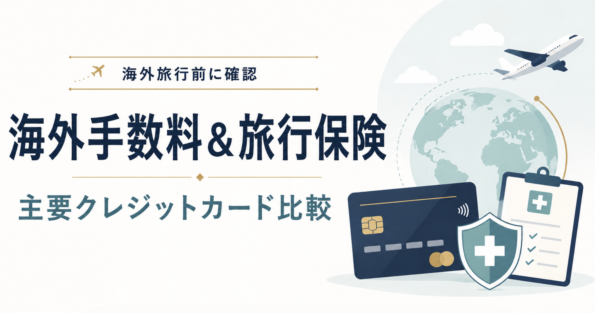 主要クレジットカードの海外事務手数料と海外旅行保険を比較
