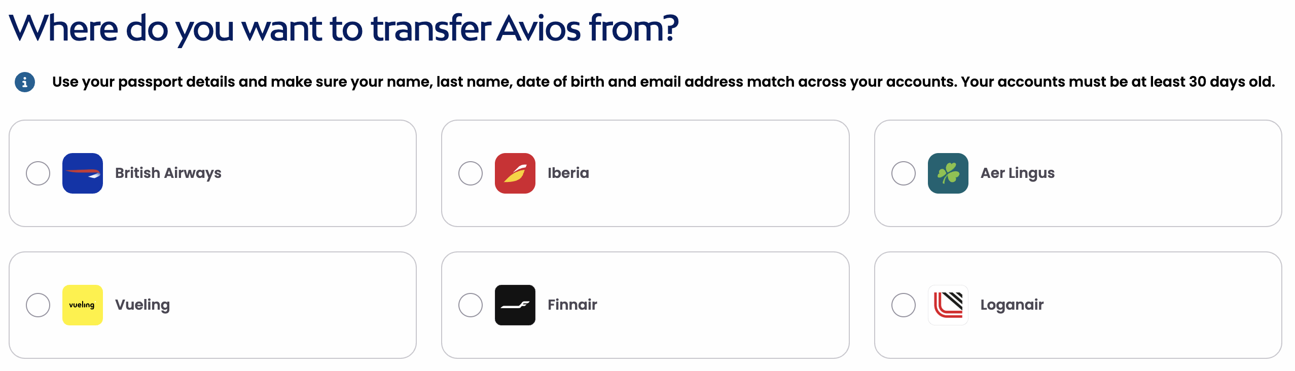 フィンエアーAviosからBAやカタール航空Aviosへの移行イメージ
