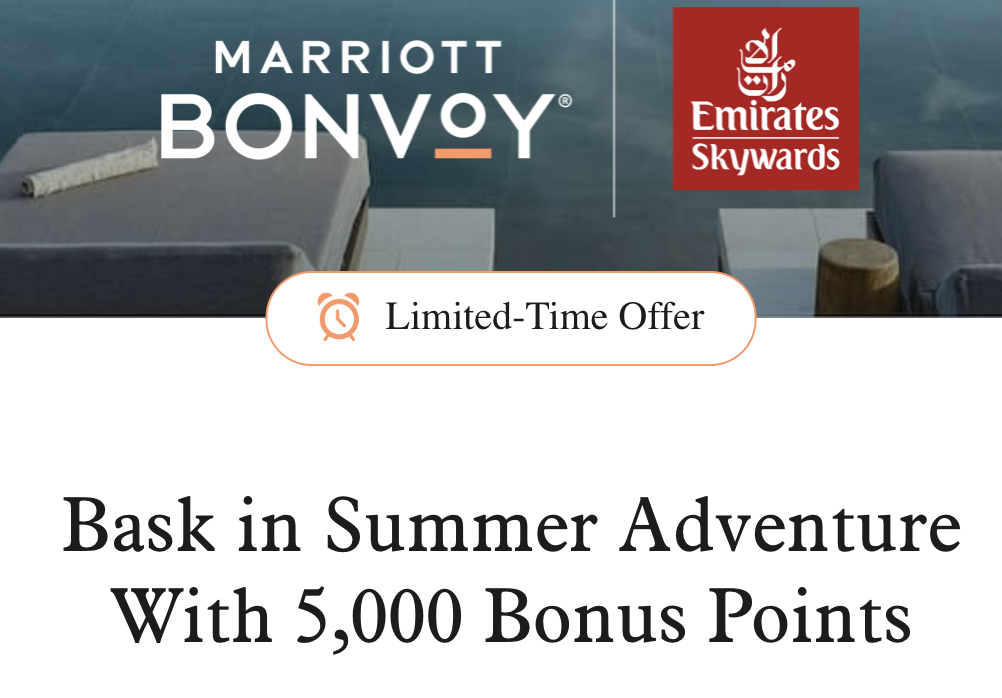 Marriott BonvoyとEmirates Skywardsの有償宿泊5000ポイントキャンペーン
