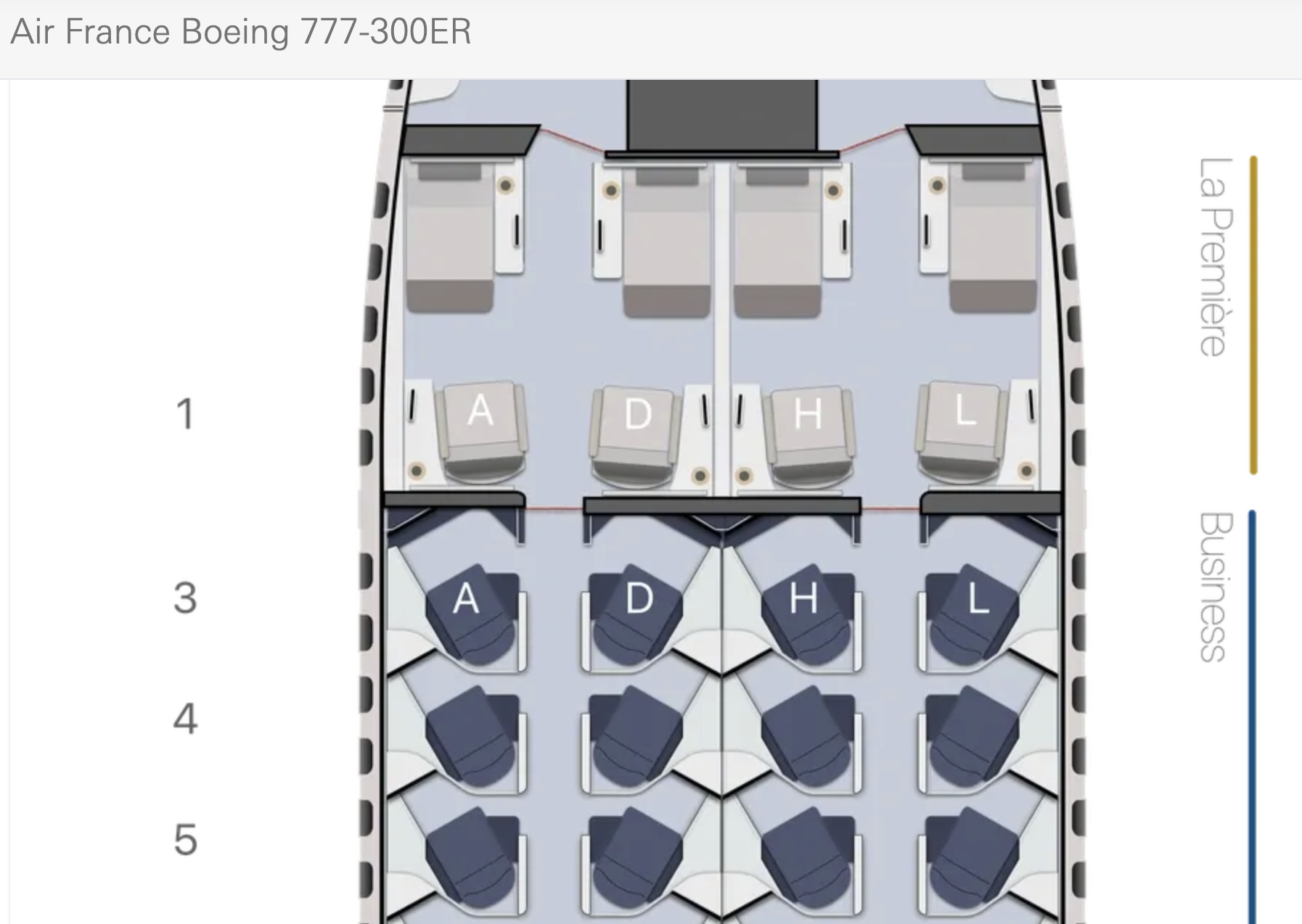 AeroLOPAで確認できるエールフランス777-300ERの複数の座席仕様