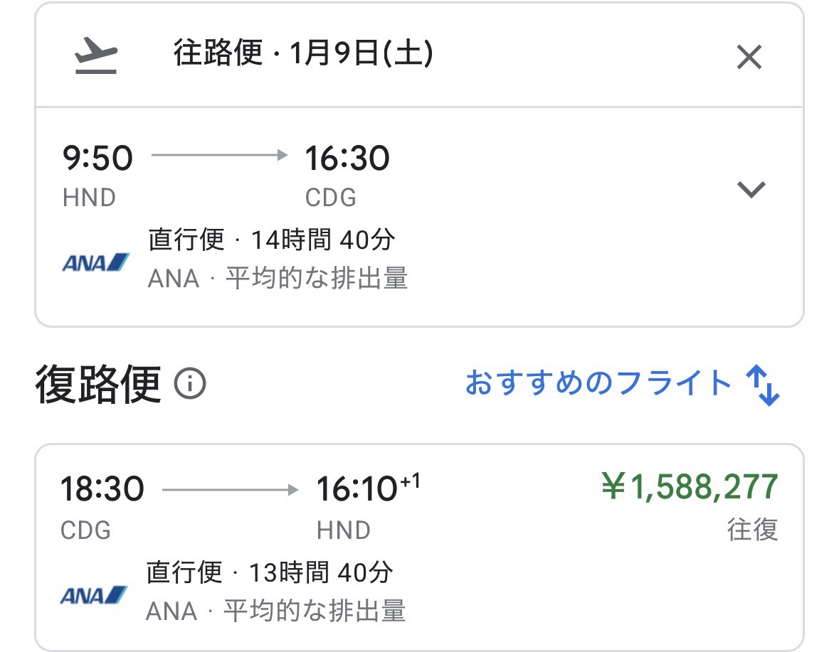 ANAビジネスクラス有償 検索